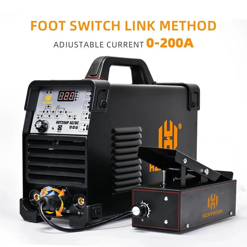 HZXVOGEN Aluminium AC/DC Pulse Tig 4 in 1 Schweißgerät HVT250P MMA ARC Stabschweißgerät IGBT Wechselrichter HF WIG 2T 4T Soldador