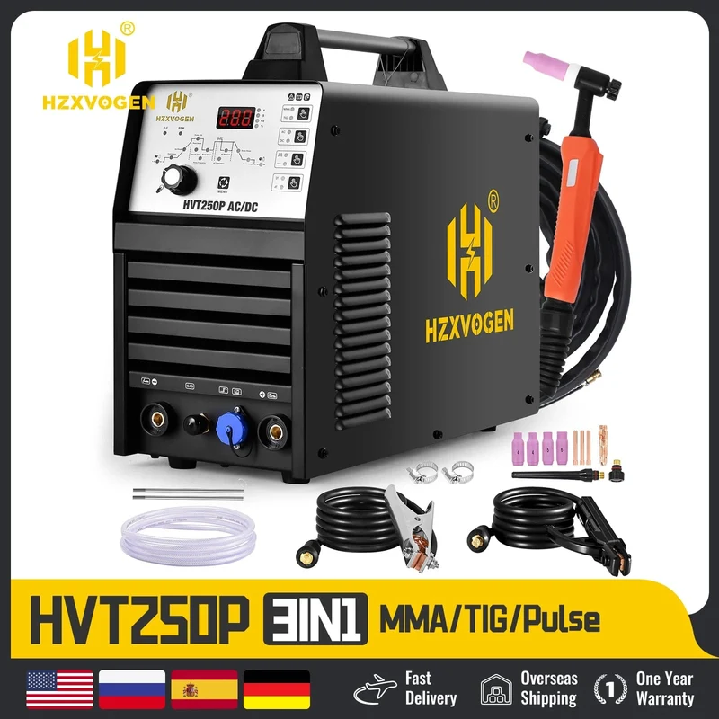 HZXVOGEN Tig AC/DC Schweißer Aluminium Schweißen Maschine ARC Stick Schweißer Werkzeuge IGBT Inverter soldador Mit Puls сварочный аппар