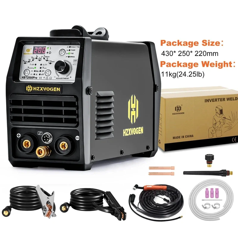 HZXVOGEN WIG-Kaltschweißgerät HBT2000PII 145A Puls 1-900ms Einstellung WIG HF WIG Punkt WIG ARC Stabschweißgerät soldadora tig