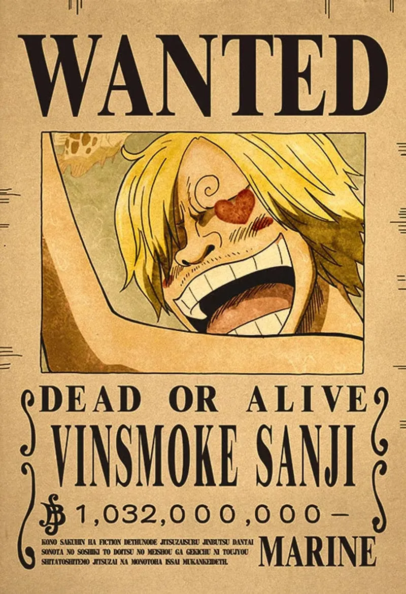 10 STÜCKE Anime Luffy Strohhut-piraten One Piece Steckbrief Aufkleber Vintage Malerei Kind Bett Zimmer Wand Schmücken Erwachsene Spielzeug Geschenk