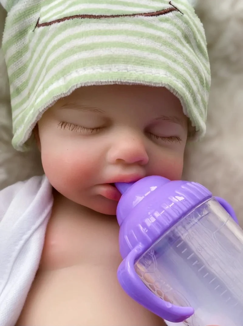 Loulou kann den Mund öffnen, Reborn-Puppe, Baby, Ganzkörper, weiches Silikon, Bebe-Puppe, Junge und Mädchen zur Auswahl
