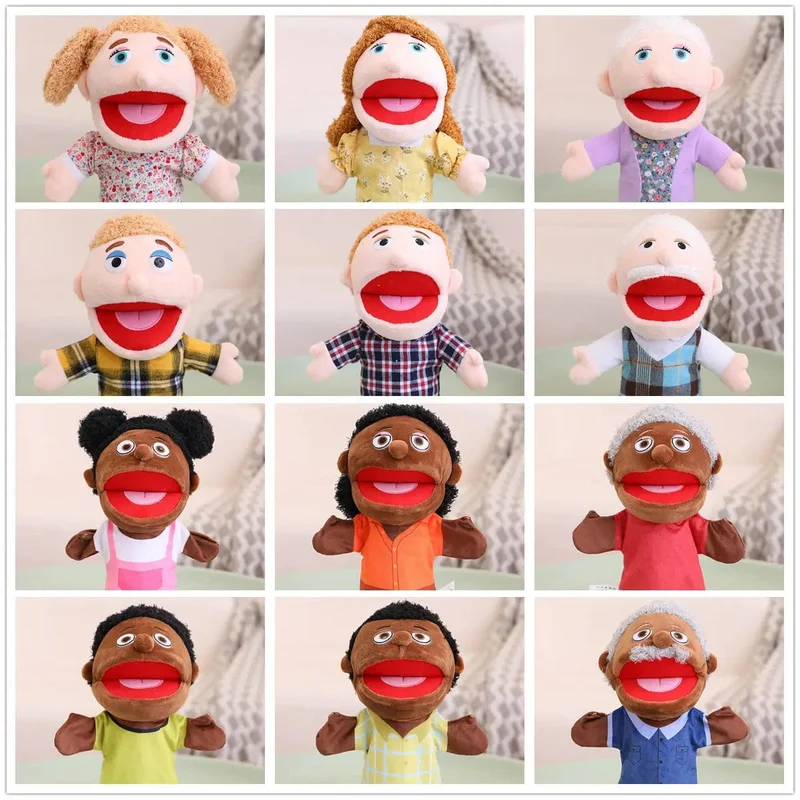 28-33 cm Kinder-Plüsch-Finger- und Handpuppe Beliebte Aktivität Junge Mädchen Rollenspiel Gutenachtgeschichte Requisiten Familienrollenspiel Spielzeug Puppe