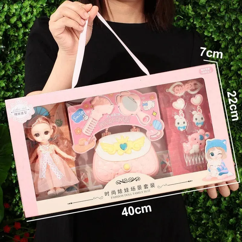 Spielzeuge BJD Puppe für Mädchen Geschenke Prinzessin Tasche Tierhandlung Fahrradgelenk Bewegliches Komplettset DIY Spielzeug Kinderspielzeug Geburtstag Weihnachten