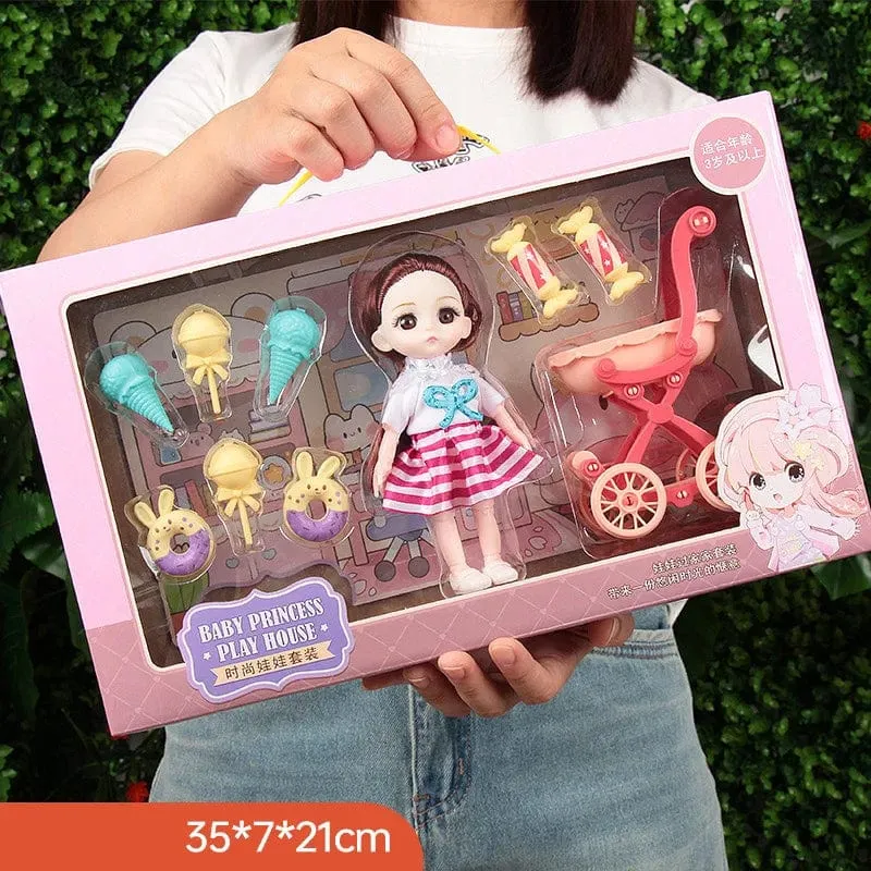 Spielzeuge BJD Puppe für Mädchen Geschenke Prinzessin Tasche Tierhandlung Fahrradgelenk Bewegliches Komplettset DIY Spielzeug Kinderspielzeug Geburtstag Weihnachten