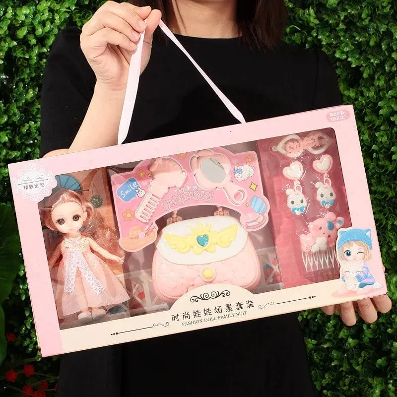 Spielzeuge BJD Puppe für Mädchen Geschenke Prinzessin Tasche Tierhandlung Fahrradgelenk Bewegliches Komplettset DIY Spielzeug Kinderspielzeug Geburtstag Weihnachten