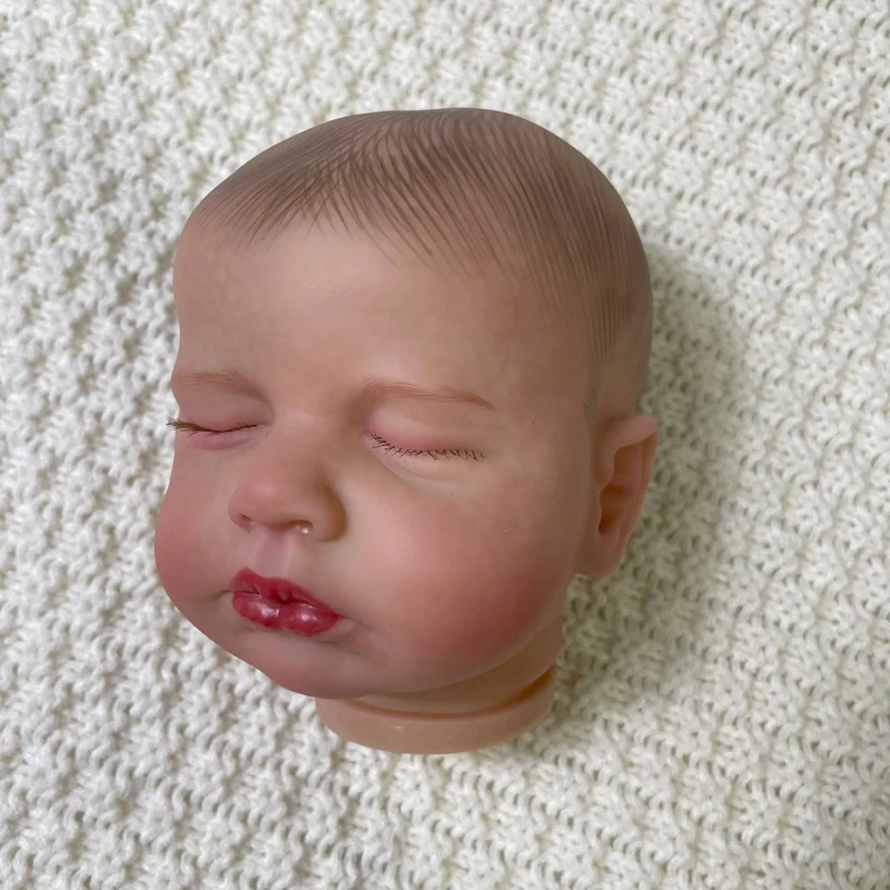 20 Zoll Reborn LouLou 3D-Hautbemalungsset mit verwurzelten Wimpern und Stoffkörper, nicht zusammengebaute Reborn-Babypuppenteile, DIY-Formen