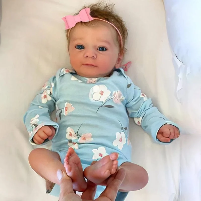 Neu 18 Zoll fertige Reborn Babypuppen Felicia Realistisches lebensechtes entzückendes neugeborenes Mädchen Bestes Weihnachtsgeschenk