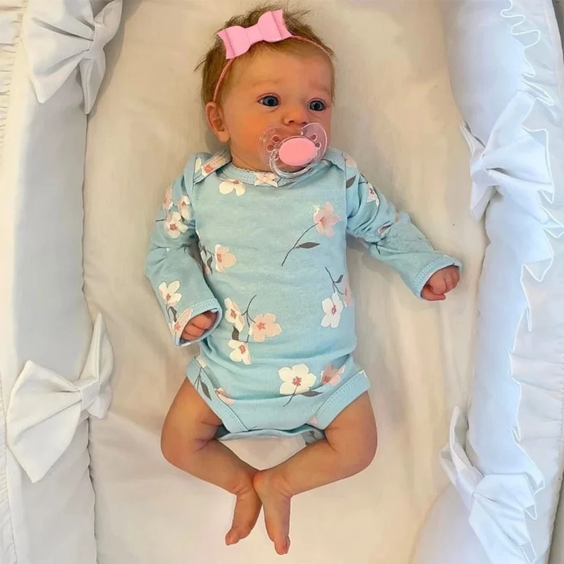 Neu 18 Zoll fertige Reborn Babypuppen Felicia Realistisches lebensechtes entzückendes neugeborenes Mädchen Bestes Weihnachtsgeschenk