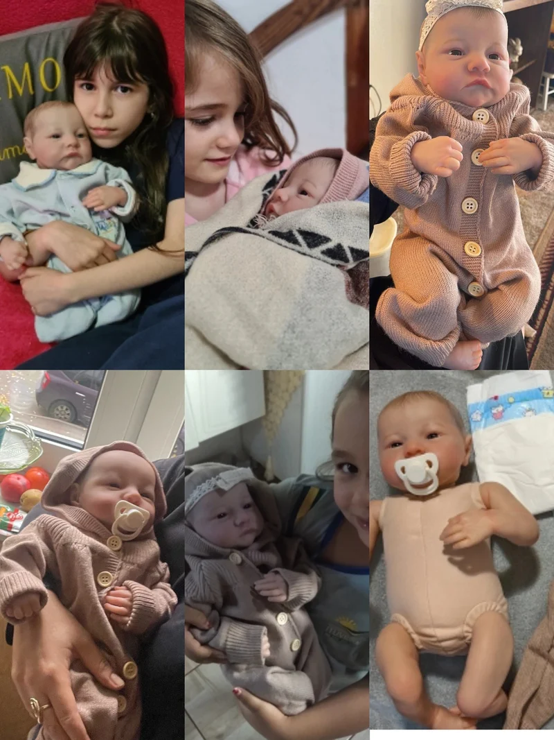 NPK 19 Zoll, bereits bemalte und fertige Reborn-Babypuppe Levi Awake, Neugeborenengröße, 3D-Haut, sichtbare Adern, Sammlerkunstpuppe