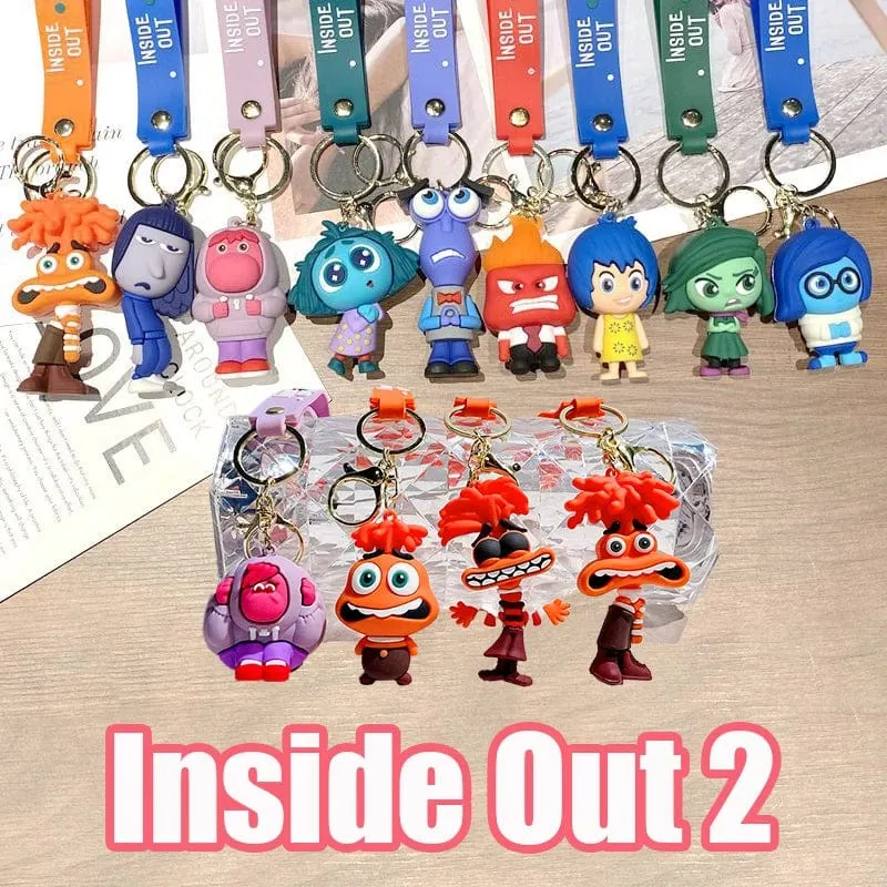Neuer Schlüsselanhänger „Inside Out 2“ aus dem Disney-Film „Angst, Langeweile, Neid“, süße Mädchen, kreativer Taschenanhänger, Auto-Schlüsselanhänger, Spielzeug, Geschenke