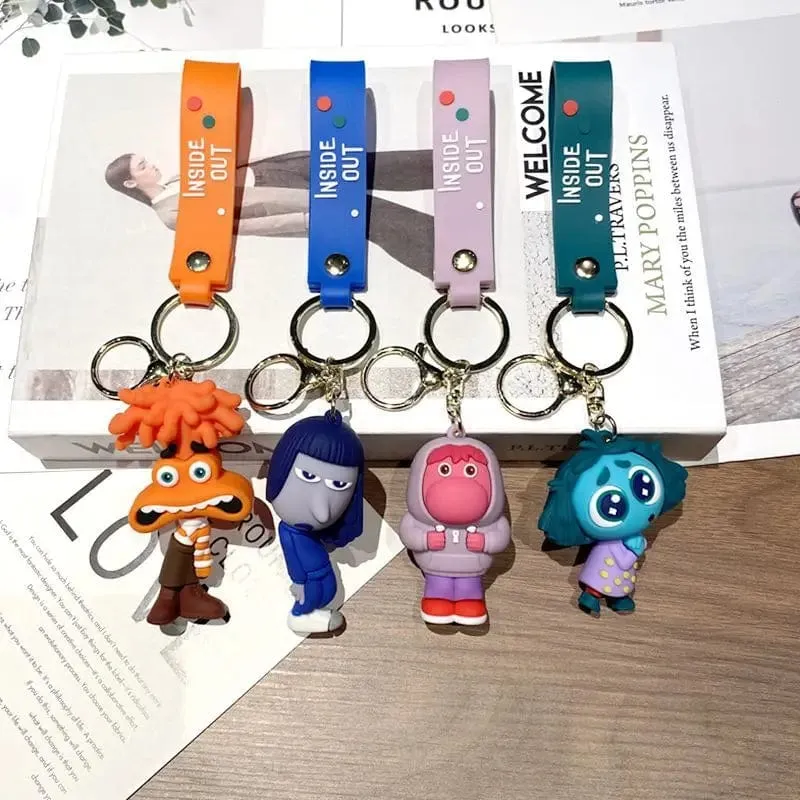 Neuer Schlüsselanhänger „Inside Out 2“ aus dem Disney-Film „Angst, Langeweile, Neid“, süße Mädchen, kreativer Taschenanhänger, Auto-Schlüsselanhänger, Spielzeug, Geschenke