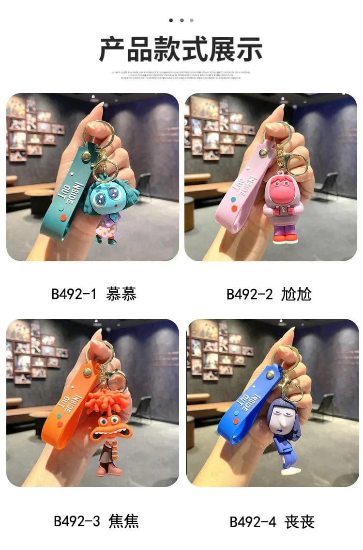 Neuer Schlüsselanhänger „Inside Out 2“ aus dem Disney-Film „Angst, Langeweile, Neid“, süße Mädchen, kreativer Taschenanhänger, Auto-Schlüsselanhänger, Spielzeug, Geschenke