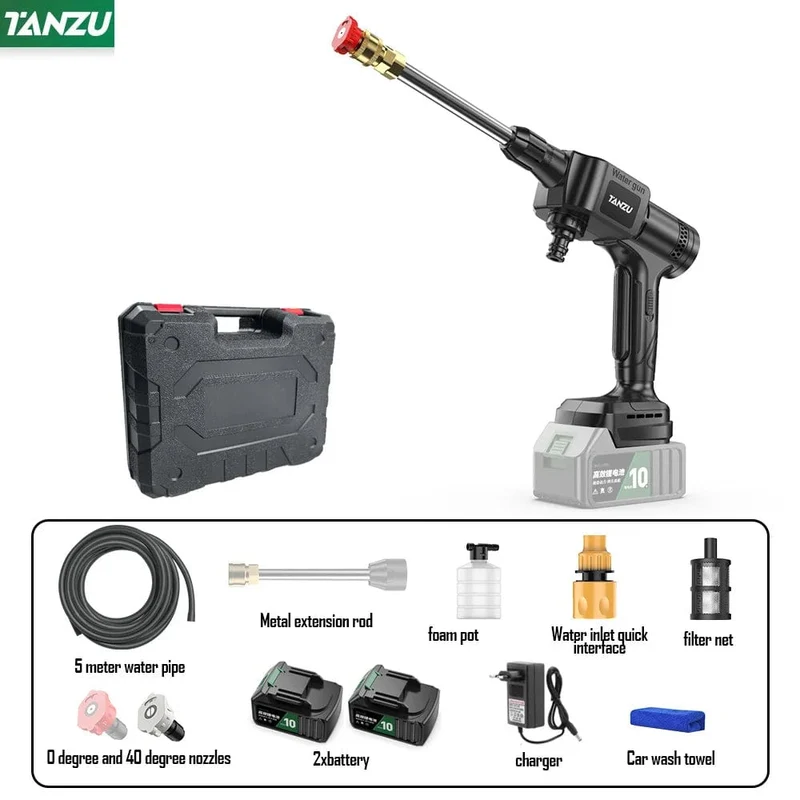 Drahtlose Hochdruck-Wasserpistole für den Haushalt, Autowäsche, Reinigung, Hochleistungs-Lithium-Batterie, starke Booster-Reinigungsmaschine