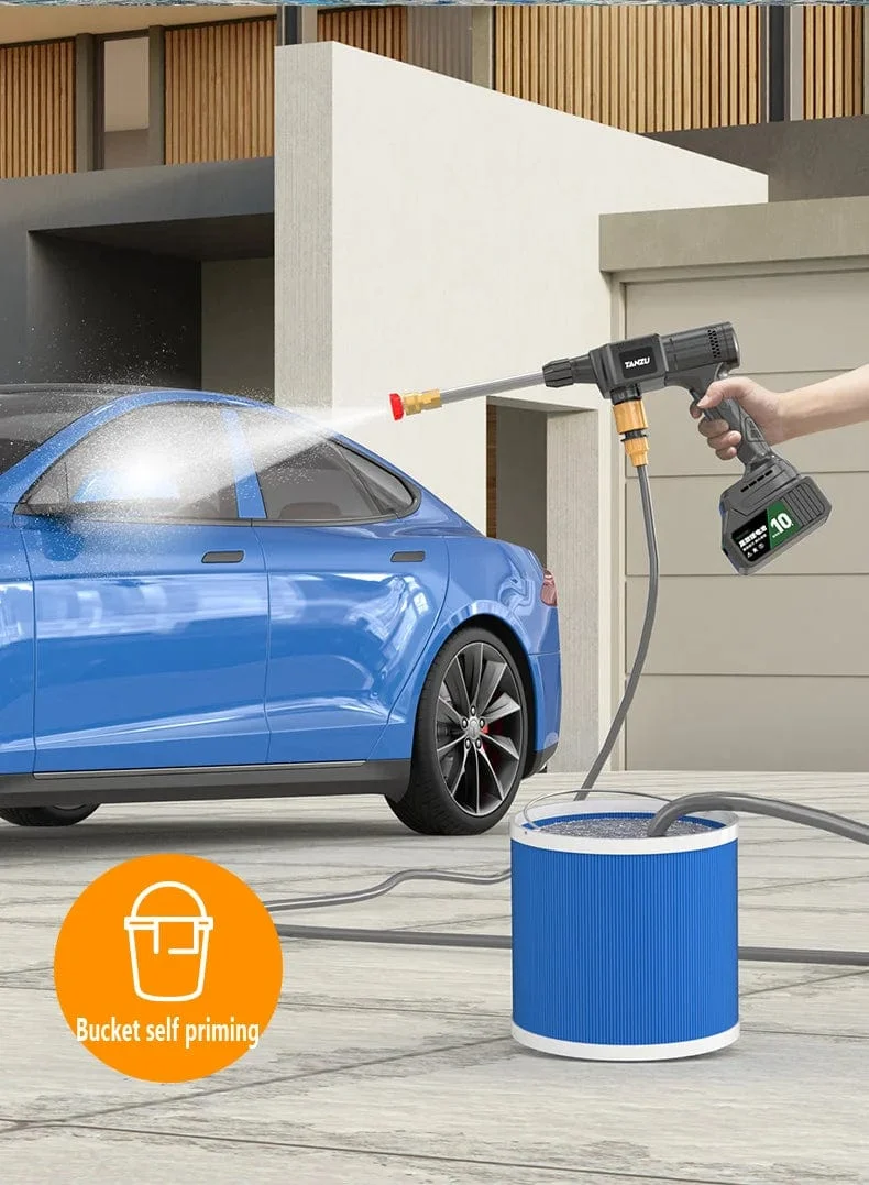 Drahtlose Hochdruck-Wasserpistole für den Haushalt, Autowäsche, Reinigung, Hochleistungs-Lithium-Batterie, starke Booster-Reinigungsmaschine