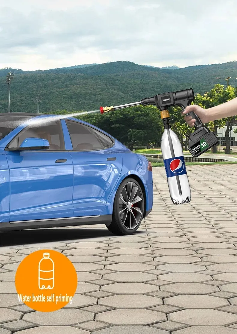 Drahtlose Hochdruck-Wasserpistole für den Haushalt, Autowäsche, Reinigung, Hochleistungs-Lithium-Batterie, starke Booster-Reinigungsmaschine
