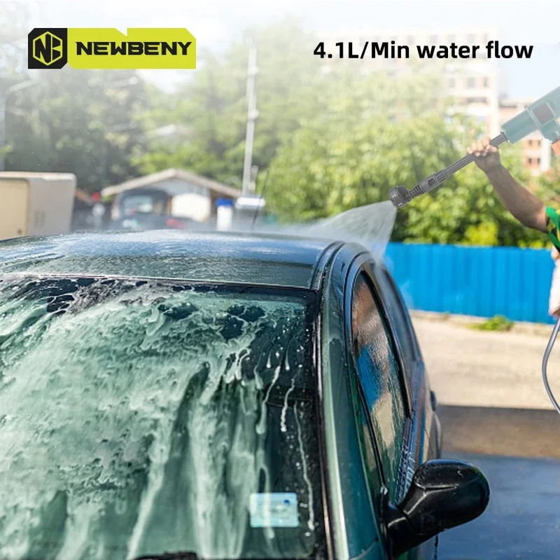NEWBENY 200Bar bürstenlose Hochdruck-Autowaschpistole 6 IN 1 elektrische Gartenwaschwasser-Spritzpistole für Makita 18V Batterie