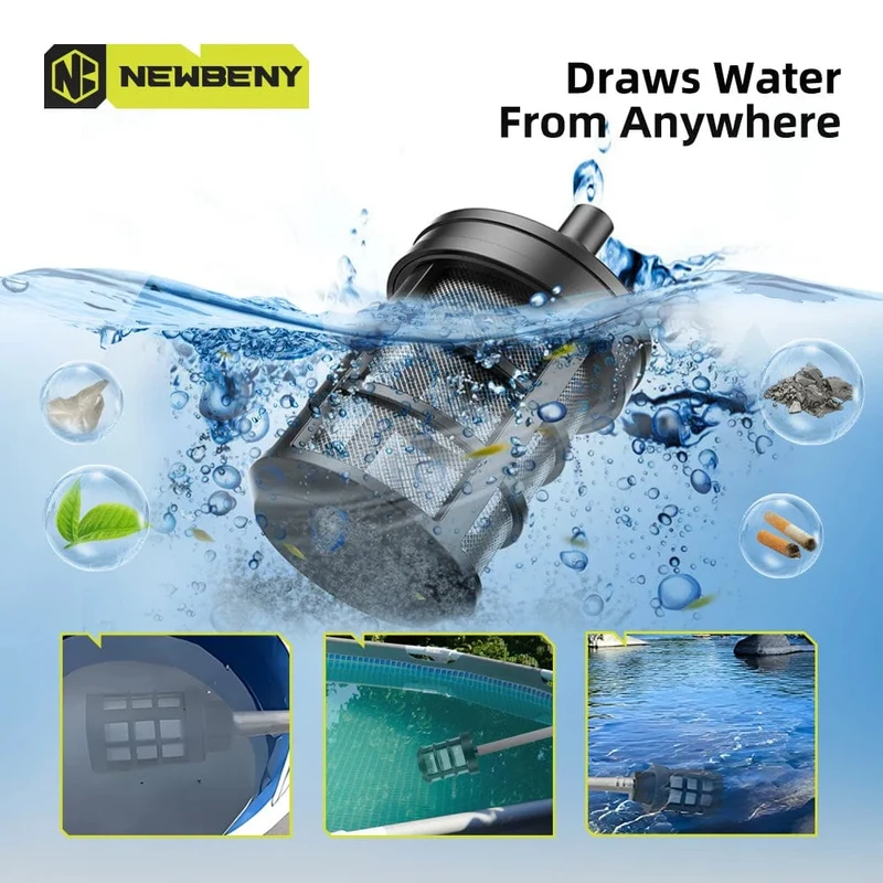 NEWBENY 200Bar bürstenlose Hochdruck-Autowaschpistole 6 IN 1 elektrische Gartenwaschwasser-Spritzpistole für Makita 18V Batterie