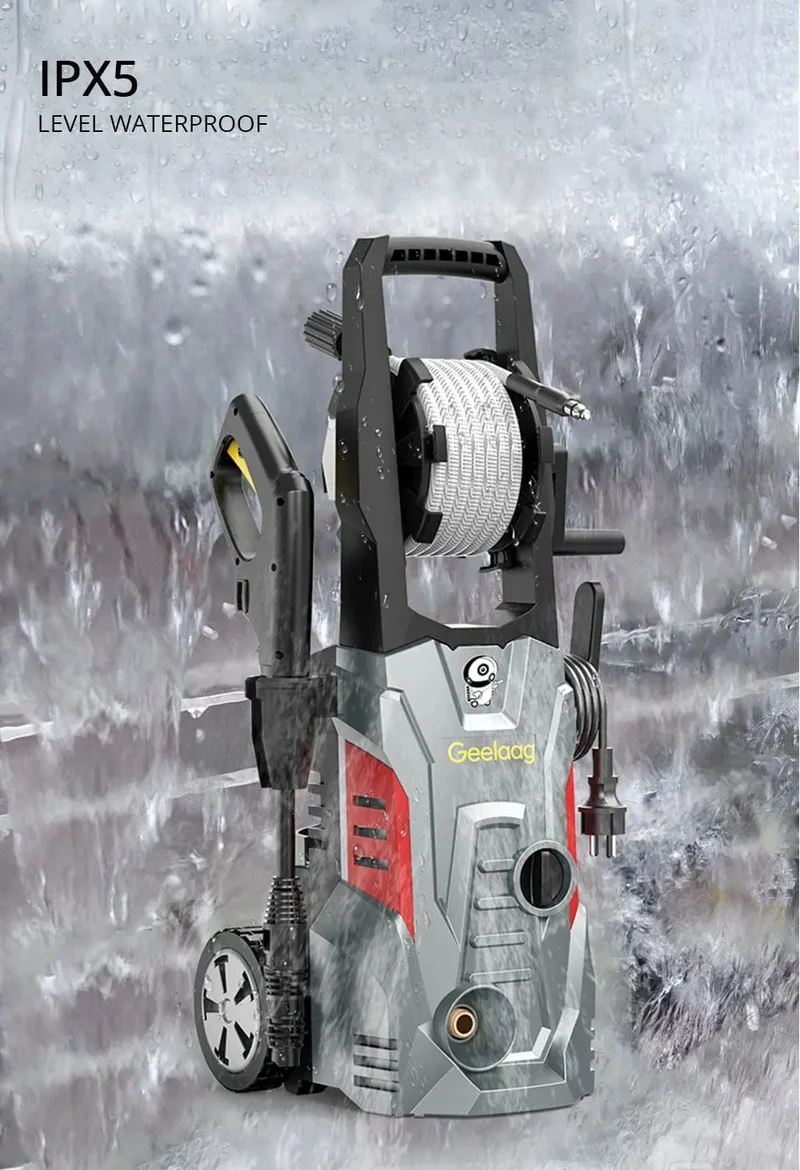 Elektrischer Hochdruckreiniger, 220 V, 1600 W, Hochleistungs-Waschmaschine mit Düsen, ideal zum Reinigen von Häusern, Autos, Einfahrten und Terrassen