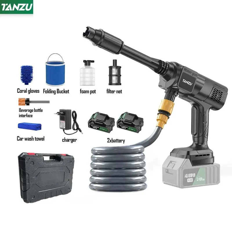 21V 80 Bar Generation 7 Hochdruckreiniger Einstellbare Wasserdruckdüse Kabellose elektrische Wasserpistole Autoboden Balkonwäsche