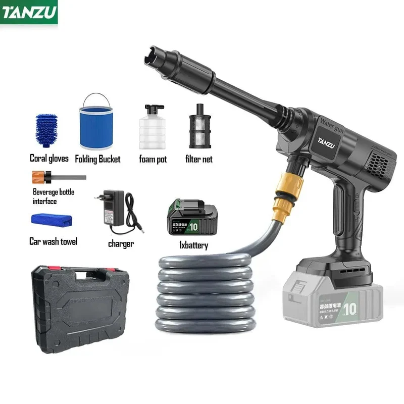 21V 80 Bar Generation 7 Hochdruckreiniger Einstellbare Wasserdruckdüse Kabellose elektrische Wasserpistole Autoboden Balkonwäsche