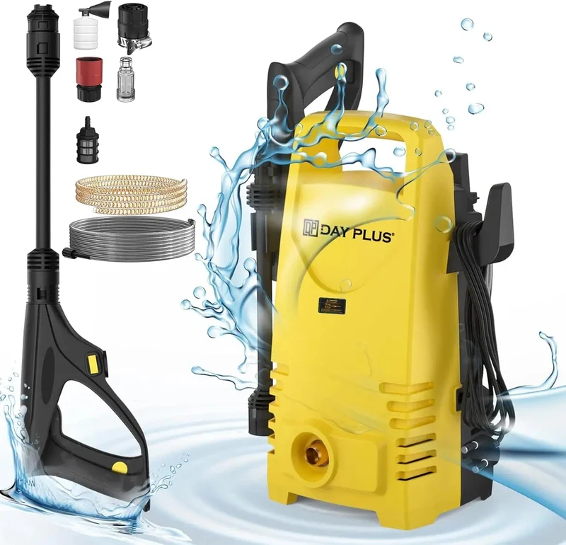 Hochdruckreiniger für Haus und Garten, 3-in-1-Power-Jet-Düse, tragbarer elektrischer Hochleistungs-Jet-Waschautomat für Terrasse, Auto, Einfahrt und Garten