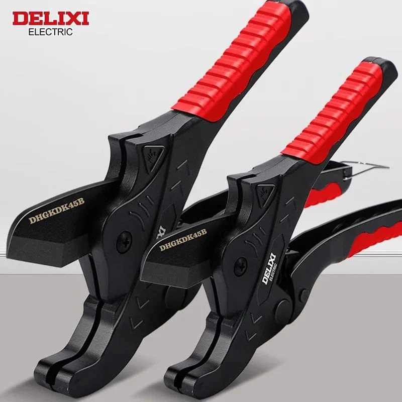 DELIXI ELEKTRISCHER Rohrschneider, Rohrschere SK5 Material-Ratschenschneider PVC/PU/PP/PE Schlauchschneidewerkzeug, für Klempner und Heimwerker