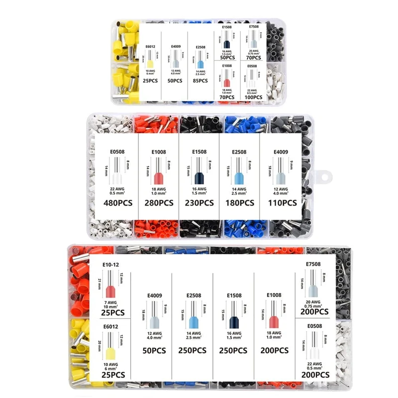 Crimpzangen-Kit, Rohrklemmen HSC8 6-4A Crimper Draht Mini Ferrule Crimper Handwerkzeuge Elektrischer Haushaltssatz mit Box