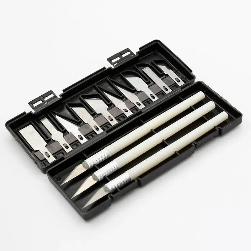 Gravur- und Schnitzmesser-Set aus Kohlenstoffstahl, Skalpellmesser, Werkzeugset, Polymer-Ton, Stiftmesser, Bastel- und Schnitzschneider, Reparaturwerkzeuge