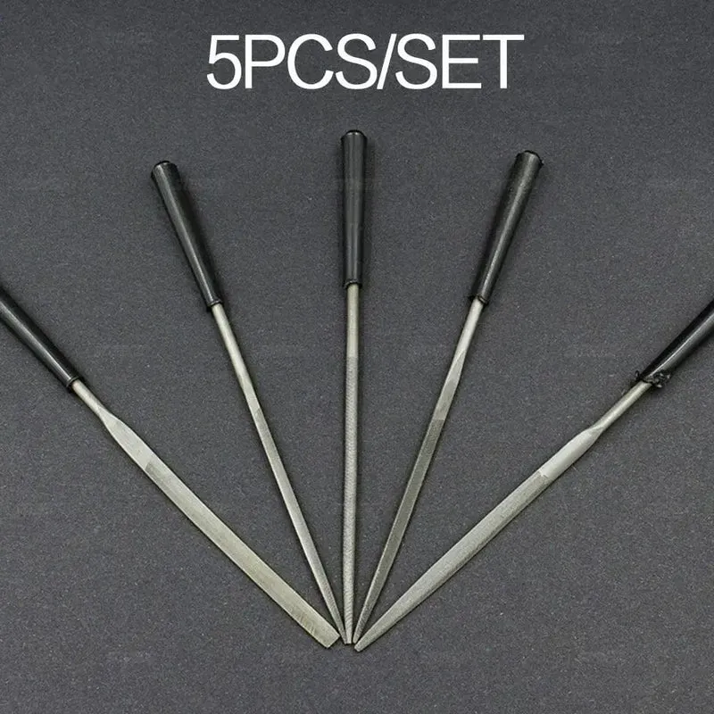 STONEGO Nadelfeilen-Set, 5 Stück/10 Stück, 3 x 140 mm, für Juweliere, Diamantschnitzerei, Metall-, Glas- und Steinhandwerk, Handwerkzeug
