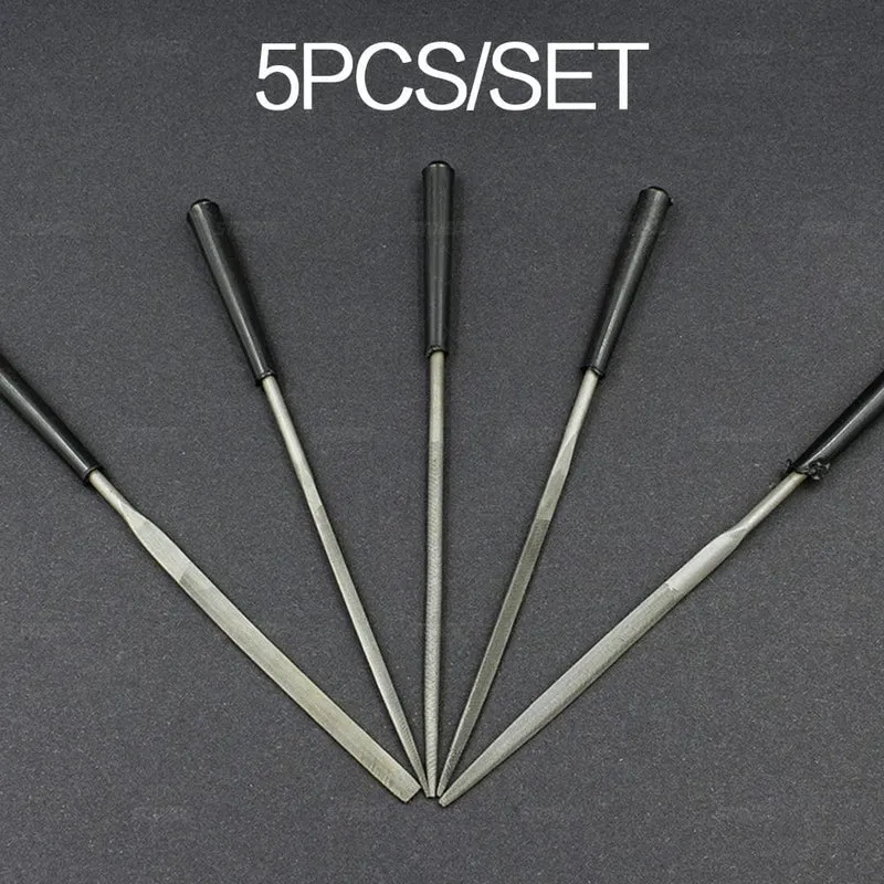 STONEGO Nadelfeilen-Set, 5 Stück/10 Stück, 3 x 140 mm, für Juweliere, Diamantschnitzerei, Metall-, Glas- und Steinhandwerk, Handwerkzeug
