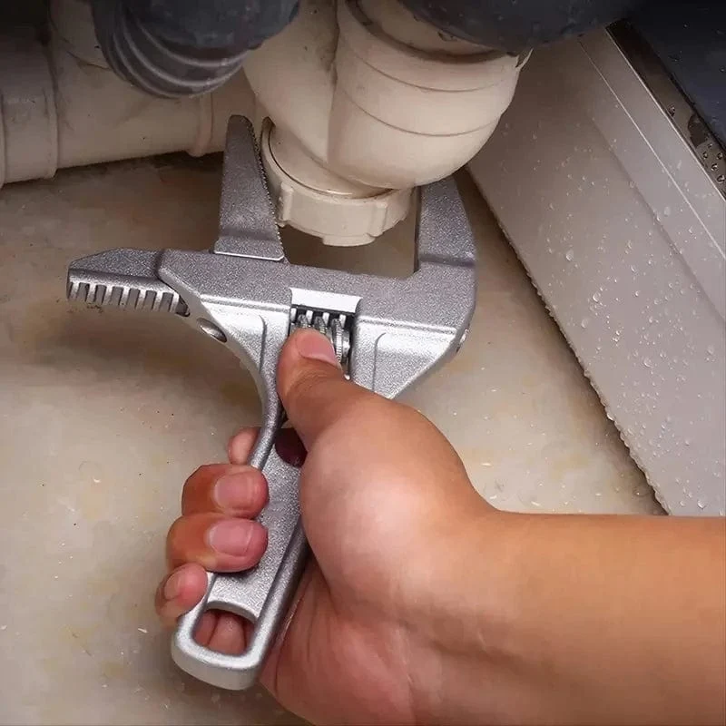 Mini-verstellbarer verstellbarer Badezimmer-Schraubenschlüssel, starke Klemmung, großes offenes Ende, multifunktionaler Aluminium-Schraubenschlüssel, Badezimmer-Reparaturwerkzeug