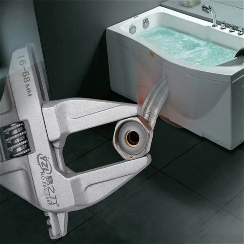 Mini-verstellbarer verstellbarer Badezimmer-Schraubenschlüssel, starke Klemmung, großes offenes Ende, multifunktionaler Aluminium-Schraubenschlüssel, Badezimmer-Reparaturwerkzeug