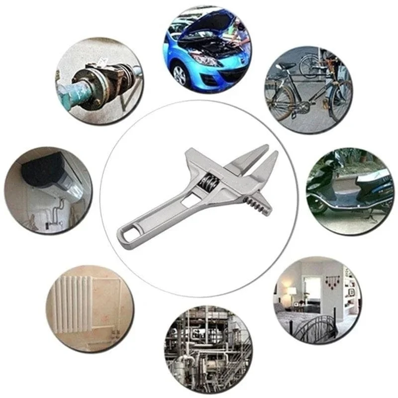 Mini-verstellbarer verstellbarer Badezimmer-Schraubenschlüssel, starke Klemmung, großes offenes Ende, multifunktionaler Aluminium-Schraubenschlüssel, Badezimmer-Reparaturwerkzeug