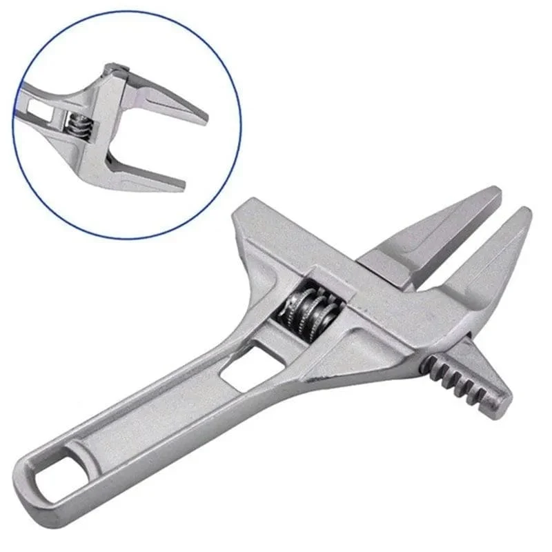 Mini-verstellbarer verstellbarer Badezimmer-Schraubenschlüssel, starke Klemmung, großes offenes Ende, multifunktionaler Aluminium-Schraubenschlüssel, Badezimmer-Reparaturwerkzeug