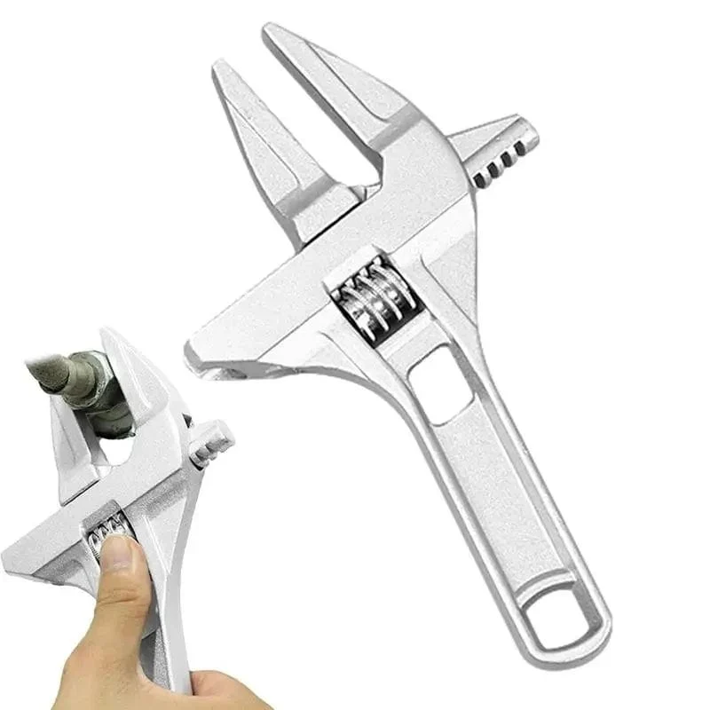 Mini-verstellbarer verstellbarer Badezimmer-Schraubenschlüssel, starke Klemmung, großes offenes Ende, multifunktionaler Aluminium-Schraubenschlüssel, Badezimmer-Reparaturwerkzeug