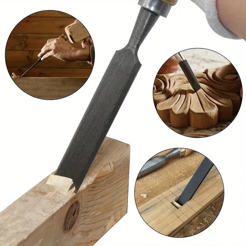 Holzmeißel mit bequemem Buchengriff und Holzgriffen, 4/8/12/16 mm, 20 Stück – ergonomische Holzschnitzwerkzeuge, DIY-Hilfswerkzeuge