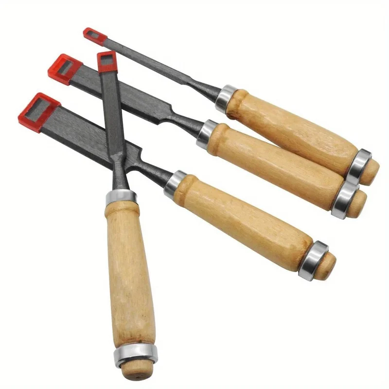 Holzmeißel mit bequemem Buchengriff und Holzgriffen, 4/8/12/16 mm, 20 Stück – ergonomische Holzschnitzwerkzeuge, DIY-Hilfswerkzeuge