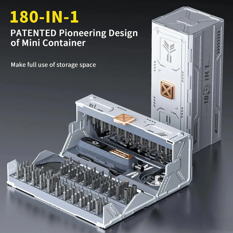 180-in-1-Präzisionsschraubendreher-Set, magnetische Bohrer-Bits, professionelle Handreparaturwerkzeuge für iPhone, Uhrengläser, mit Aufbewahrungsbox
