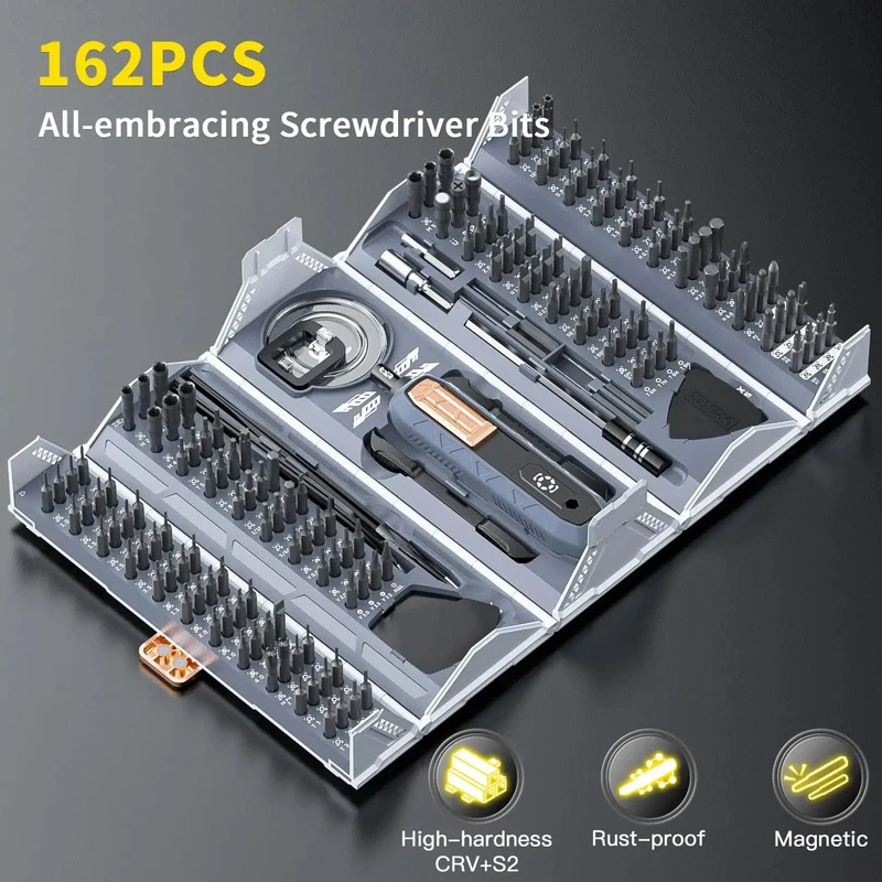 180-in-1-Präzisionsschraubendreher-Set, magnetische Bohrer-Bits, professionelle Handreparaturwerkzeuge für iPhone, Uhrengläser, mit Aufbewahrungsbox