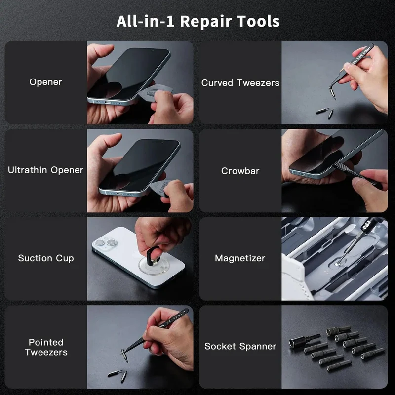 180-in-1-Präzisionsschraubendreher-Set, magnetische Bohrer-Bits, professionelle Handreparaturwerkzeuge für iPhone, Uhrengläser, mit Aufbewahrungsbox