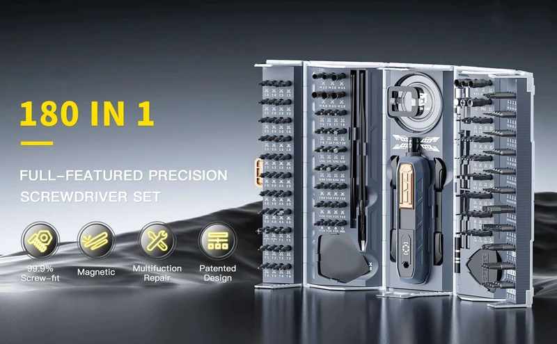 180-in-1-Präzisionsschraubendreher-Set, magnetische Bohrer-Bits, professionelle Handreparaturwerkzeuge für iPhone, Uhrengläser, mit Aufbewahrungsbox