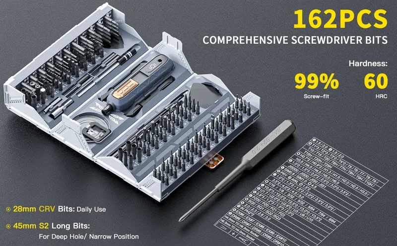 180-in-1-Präzisionsschraubendreher-Set, magnetische Bohrer-Bits, professionelle Handreparaturwerkzeuge für iPhone, Uhrengläser, mit Aufbewahrungsbox