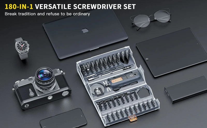 180-in-1-Präzisionsschraubendreher-Set, magnetische Bohrer-Bits, professionelle Handreparaturwerkzeuge für iPhone, Uhrengläser, mit Aufbewahrungsbox