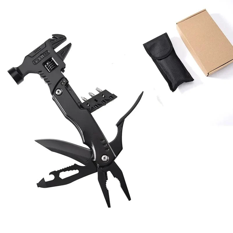 Multifunktionale Klauenhammerzange Outdoor Camping Nagelhammer Mehrzweck-Klappwerkzeug Zange Lebensrettende Hammer Handwerkzeuge