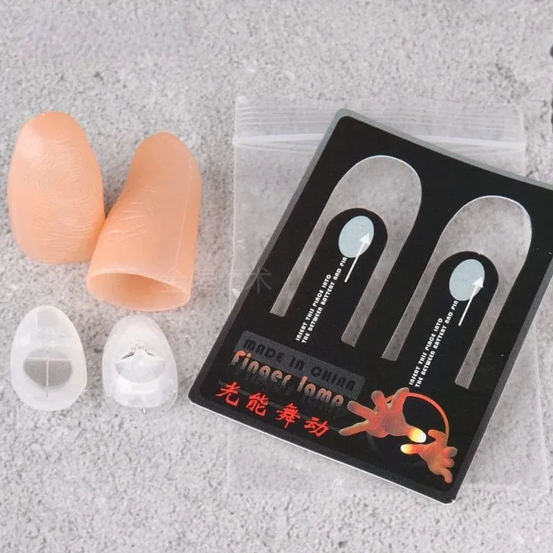 2 Teile/satz Magische Daumen Licht Spielzeug für Erwachsene Zaubertrick Requisiten Blau Licht Led Blinkende Finger Halloween Party Spielzeug für Kinder