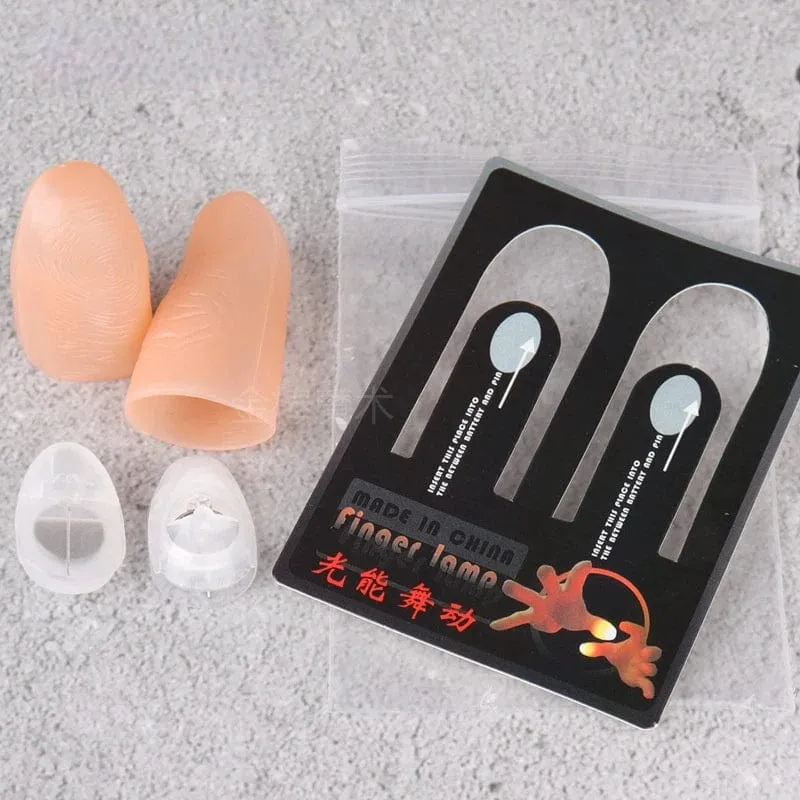 2 Teile/satz Magische Daumen Licht Spielzeug für Erwachsene Zaubertrick Requisiten Blau Licht Led Blinkende Finger Halloween Party Spielzeug für Kinder