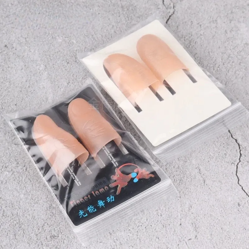 2 Teile/satz Magische Daumen Licht Spielzeug für Erwachsene Zaubertrick Requisiten Blau Licht Led Blinkende Finger Halloween Party Spielzeug für Kinder