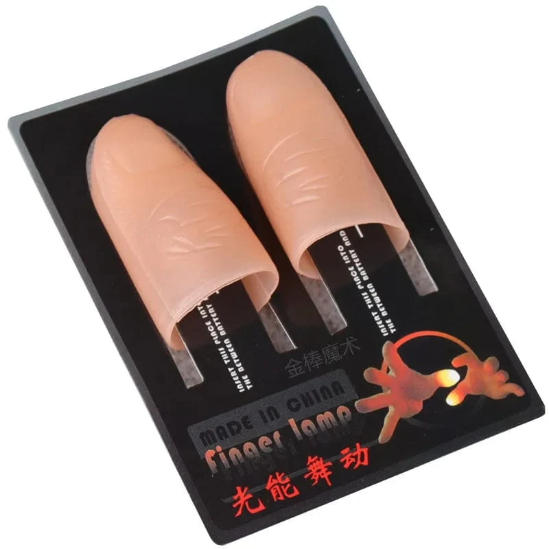 2 Teile/satz Magische Daumen Licht Spielzeug für Erwachsene Zaubertrick Requisiten Blau Licht Led Blinkende Finger Halloween Party Spielzeug für Kinder