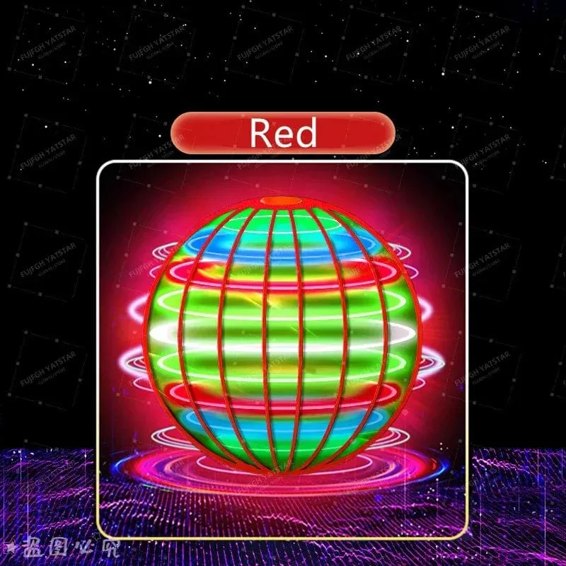 Fliegender Ball mit Aufhängung, farbige LED, automatischer Bumerang-Ball, schwarzer Tech-Magieball, fliegendes Spielzeug, Gyroskop, Anti-Schwerkraft für Kinder