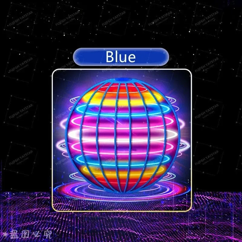 Fliegender Ball mit Aufhängung, farbige LED, automatischer Bumerang-Ball, schwarzer Tech-Magieball, fliegendes Spielzeug, Gyroskop, Anti-Schwerkraft für Kinder